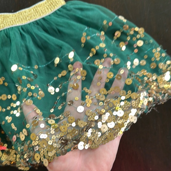 Sweet Wink Green and Gold Skirt - Picture 3 of 3